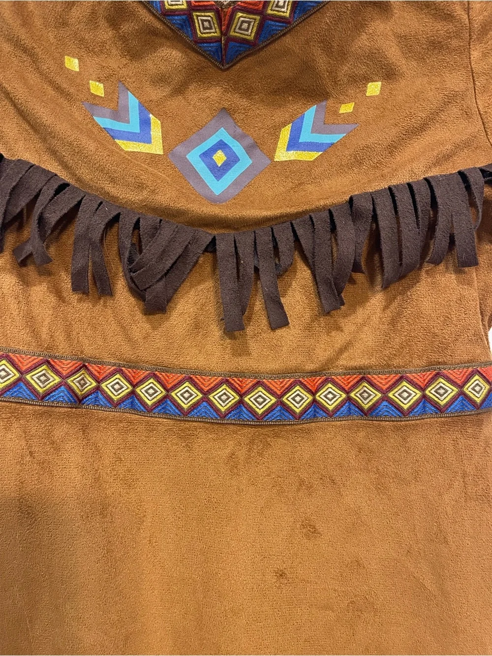 Native American Indian Kids Brown Fringe Halloween Costume Dress 7/8